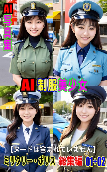 AI写真集 AI制服美少女 ミリタリー・ポリス 総集編 01＋02