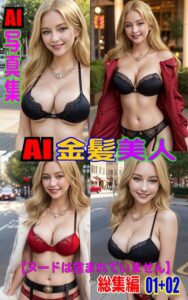 AI写真集 AI金髪美人 総集編 01＋02
