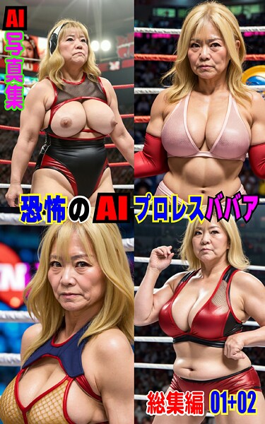 AI写真集 恐怖のAIプロレスババア 総集編 01+02