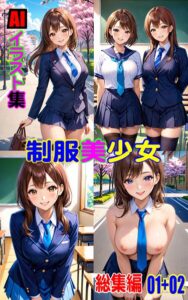 AIイラスト集 制服美少女 総集編 01＋02